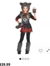 Girls Werewolf Costume Complete Sz M