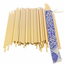 Disposable Bamboo Straws 197x6mm 100 pcs
