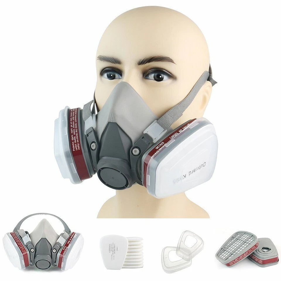 17 in1 Half Face Gas Mask Facepiece Spray Painting Respirator Safety Suit F 6200 - Image 3 of 4