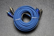 20 FT RCA WIRE BLUE GRAY 2 CHANNEL CAR AMP HOME AUDIO STEREO BLS-20