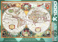 Eurographics Antique World Map Jigsaw Puzzle 1000 pieces. BRAND NEW, SEALED