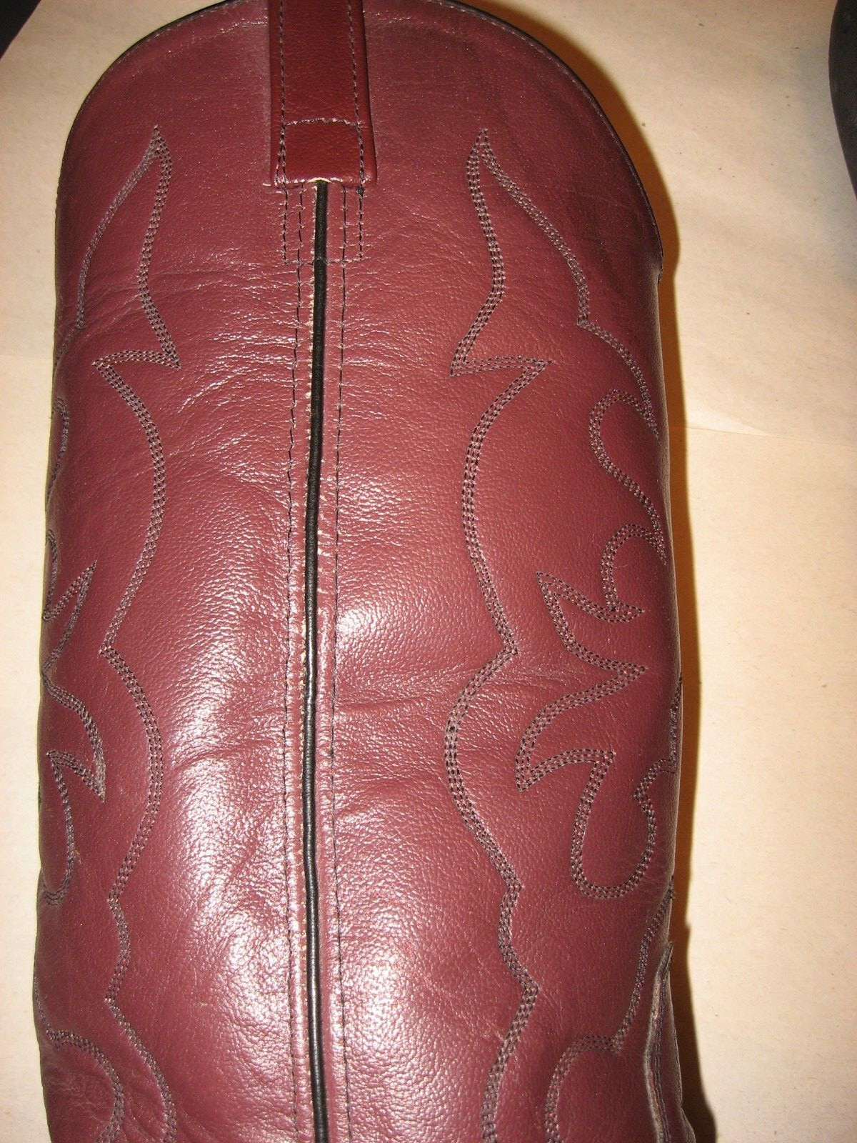 OLD WEST Western Cowboy Boots Burgundy Leather Pull Gem old-west-western-cowboy-boots-burgundy-leather-pull-gem