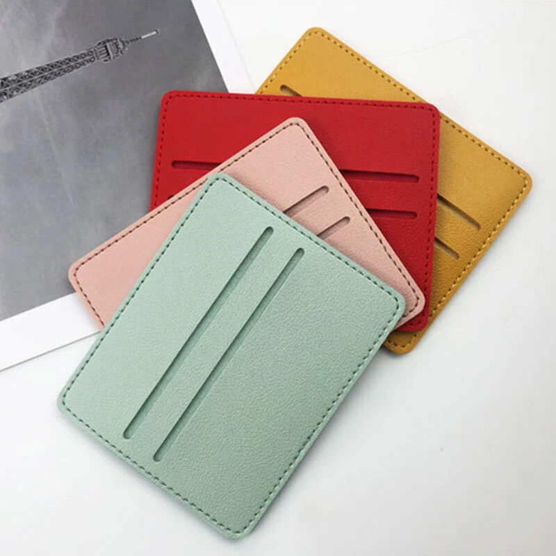 Ultra-thin Credit Card Holder Case Mini Purse Wallet Bag Solid