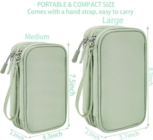 Bolsa de viaje organizadora de cable, estuche de viaje organizador electrónico, mediana verde menta Foto 2 de 4
