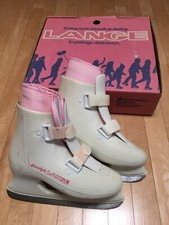Lange Freestyle Size 7 Vintage Women's Ice Skates White and Pink and Warm