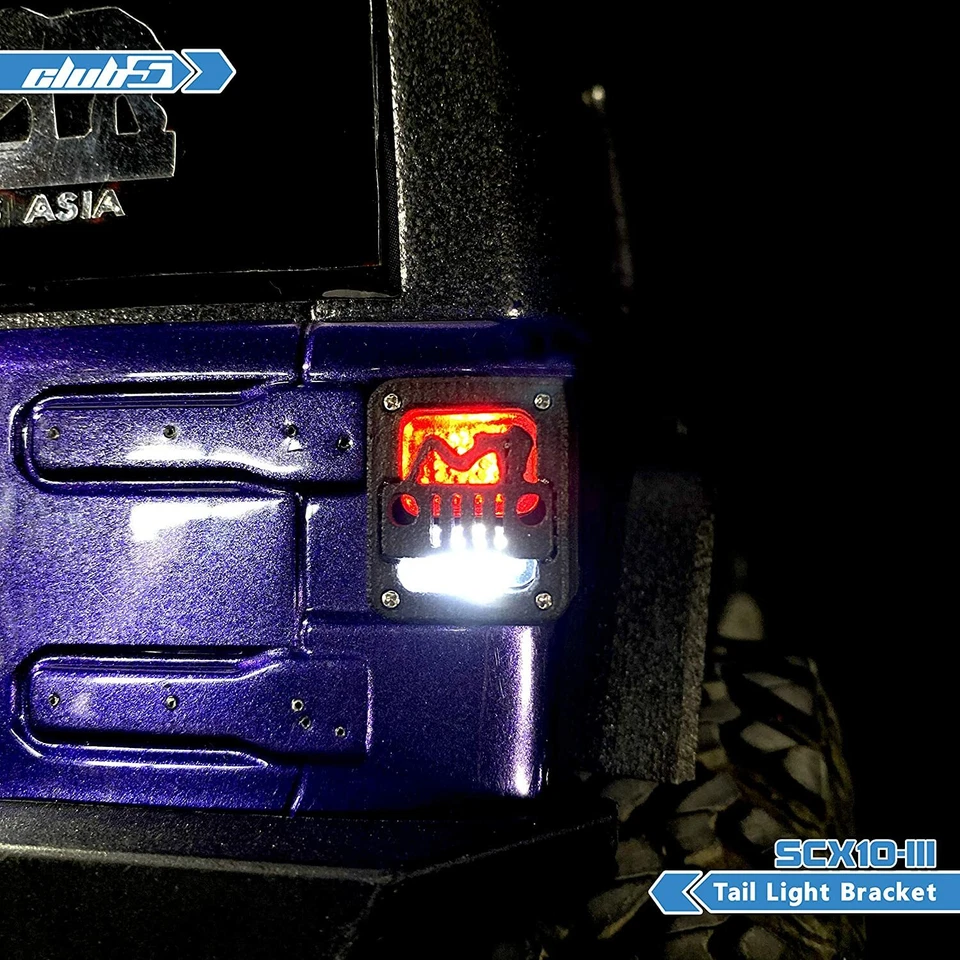 Tail Light Housing w/Clear Lens/Cover Guard for SCX10 III Jeep JL Wrangler - Image 3 of 4