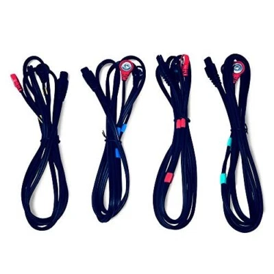 DISCOUNT TENS Compex Compatible Replacement Lead Wires, 4 Pack, with 3.5mm Snap connectors