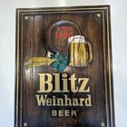 Vintage Blitz Weinhard Beer Plastic Bar Sign Stein Keg Hops 28"x21"  Portland OR