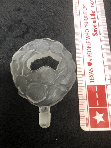 Vintage White Clear Frosted Glass Perfume Bottle Rose Flower Floral Stopper 6” - Picture 6 of 9