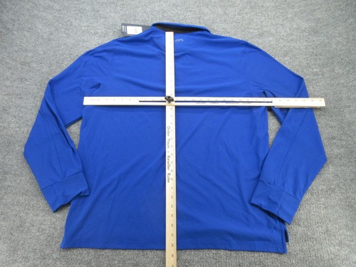 Ralph Lauren Chaps Polo Shirt Mens XL Blue Stretch Wicking Long Sleeve XL NEW - Picture 6 of 14