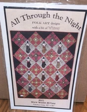  All Through the Night #611 Warm Woolen Mittens Pattern Folk Art Designs