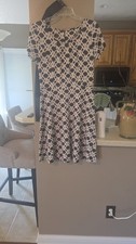 Talbots Women's Blue/Cream/Gold Dress. Size MP