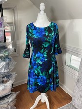 Rabbit Rabbit Rabbit Designs Floral Midi Dress Size 10 (Very Nice)