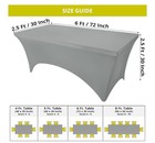 NEW Stretchable Tablecloth, Gray, 2-Pack, 6-ft Spandex Tight Fit Cover. — photo 4