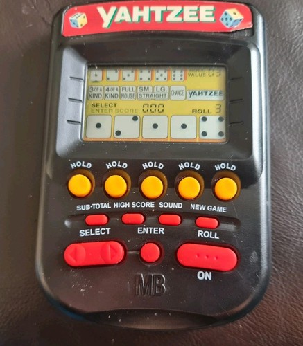 Yahtzee Handheld Electronic Game From MB Games Vintage 90s Toy, used