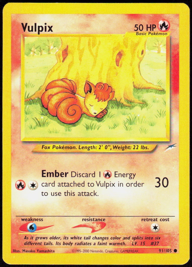 Vulpix 91/105 Common Neo Destiny Pokemon Unlimited Lightly Played