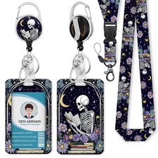 Funny Retractable Badge Reel Lanyards for Id Badges with Clip Holder and Reel