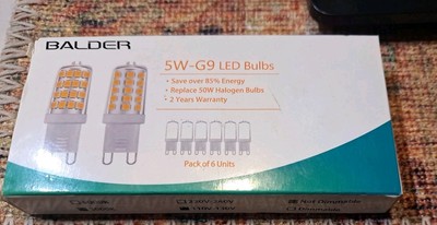 blader  5W-G9 LED Bulbs/replaces 50W Halogen Bulbs/450 Lumens/pack Of 6