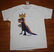 Big Kids Unisex JEAN-MICHEL BASQUIAT Graphic Tee DINOSAUR T-Shirt Size LARGE 9A
