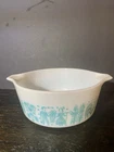 Pyrex Amish Butterprint Turquoise & White 472 1-1/2 Qt Casserole Dish No Lid EUC