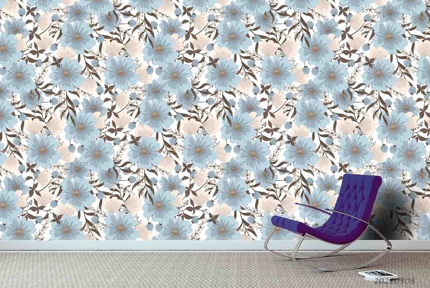 3D Flowers Plantation Pattern Wall Murals Wallpaper Murals Wall Sticker 4