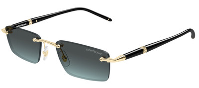 Montblanc MB0484S 004 Sonnenbrille Gold Mit Grau Farbverlauf-Linsen