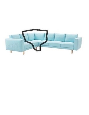 IKEA NORSBORG Eckteil Abdeckung - Grasbo hellblau 203.041.33