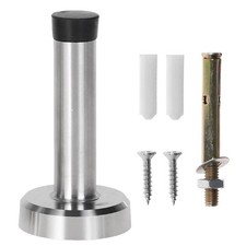 Door Stop Heavy Duty Projection Floor Skirting Rubber Stopper Chrome Satin Stops