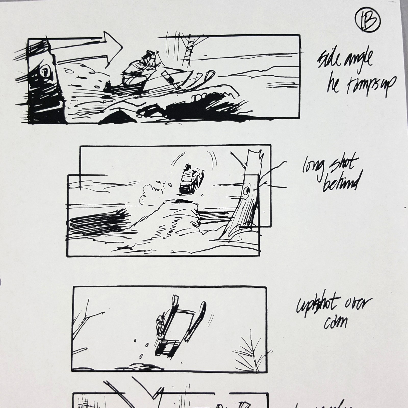 Image 4 of Die Hard 2 - Production Used Storyboard, Bruce Willis Snowmobile Chase, Prop 1B