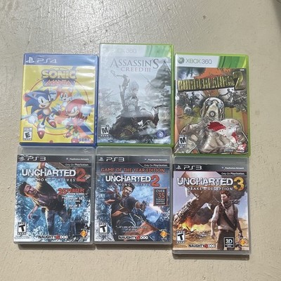 Sonic Mania & Uncharted PS4/PS3 + Xbox 360 Lot: ACIII, Borderlands 2