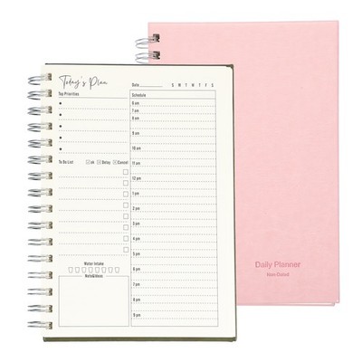 Planner A5 14x21 cm without date, schedule, pink