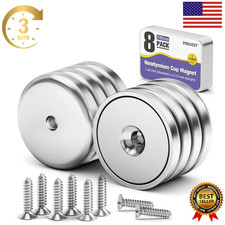 4 Pc or 8 Pc round Base Cup Magnet 100LBS Strong Rare Earth Magnet Heavy Duty