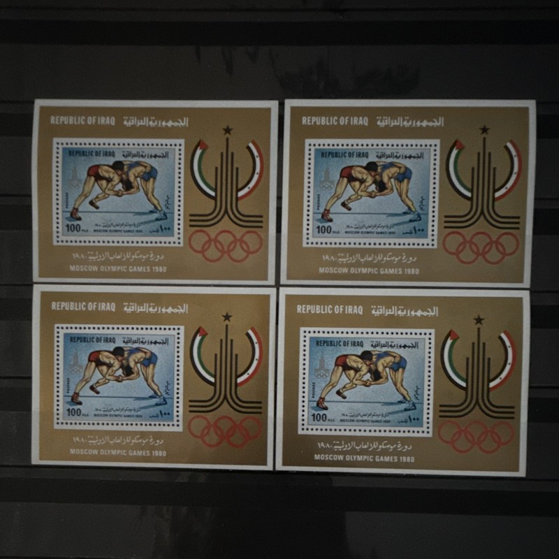 Iraq Olympics Souvenir Sheet MNH Wrestling 100 Dinars Moscow 1980