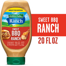 Hidden Valley Sweet BBQ Ranch Dip Sauce Condiment and Dressing, 20 fl oz