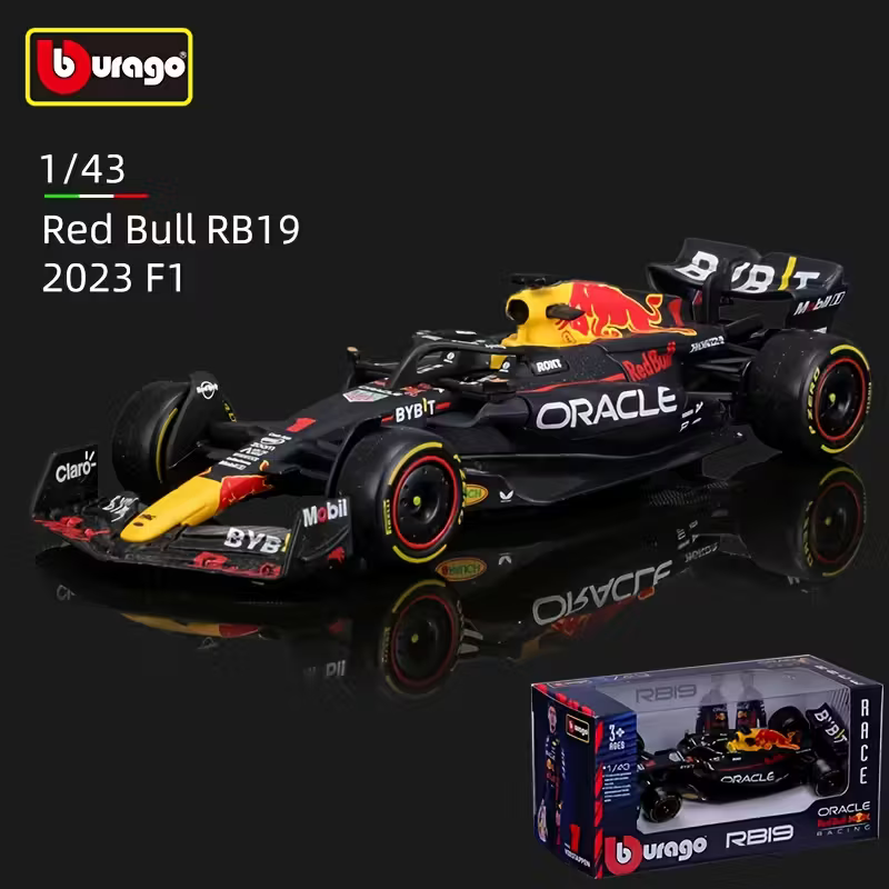 Burago 1:43 F1 Champion 2023 Red Bull Max Verstappen Grand Prix Race Car Model
