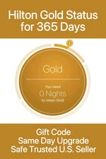 Hilton Gift Gold Status Instant Upgrade for 1 Year 365 days - US Seller