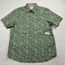 New 5.11 Tactical Micro Camo Short Sleeve Shirt Green Snap Performance Men Small