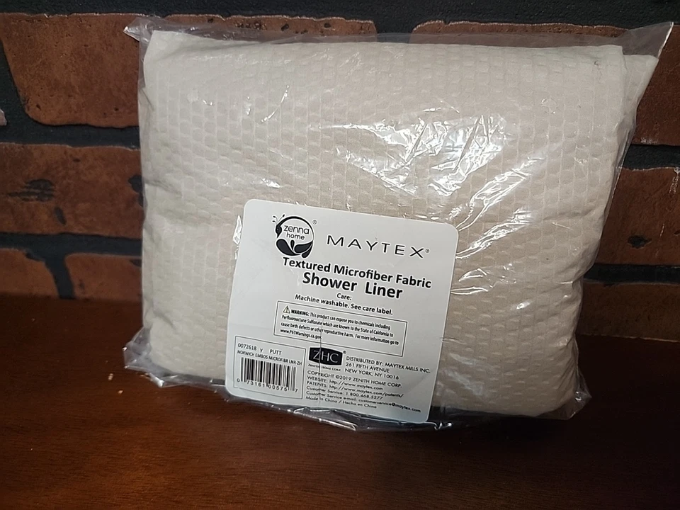 Forro de ducha de tela de microfibra texturizada Maytex Foto 2 de 2