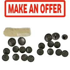 🔥🔥Kenneth Cole Suit Set of 10 Marbled Brown 4-Hole Replacement Buttons 0220