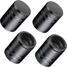 Tire Valve Stem Caps - 4 Pack Premium Metal Air Caps with Plastic Liner, Durab