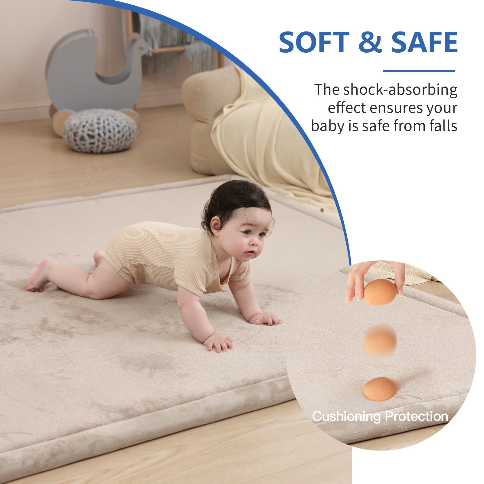 Baby Playpen Thick Memory Foam 50x50 Play Mat for Children's Rug Play Carpet
