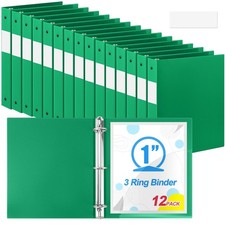 Skyygemm 12 Pcs 1 Inch 3 Ring Plastic Binder Flexible Binders Bulk Fits Letter S