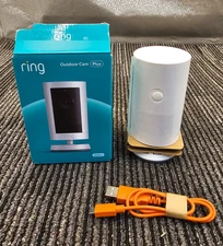 Ring Outdoor Camera Plus 2K HD Smart Security Camera White