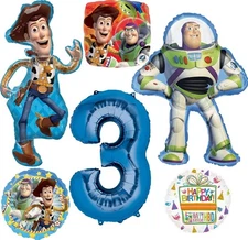 Woody and Buzz Lightyear's 3rd Birthday Party Supplies Balloon Bouquet Decora...