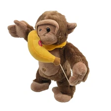 PBC International Monkey Plush Vintage Crying & Laughing Banana Toy Tested works