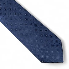 Perry Ellis Portfolio Men's Denning Geo-Pattern Tie Necktie Blue Classic 3" $55