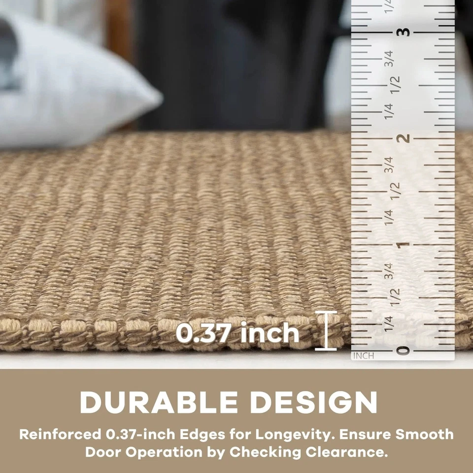 BRAND NEW ~ Tan Washable Entry Way Kitchen Rubber Backed Accent Rug ~ 2' x 3' - Image 3 of 4