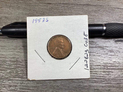 1953 S Lincoln Wheat Penny Small Cent in Very Fine Condition 122823 38t