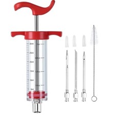 Heavy Duty Stainless Steel Marinade Injector Syringe for Meat, Flavor Injection