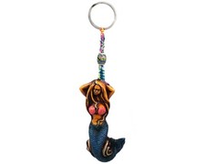 Mermaid Keychain Beach Fantasy Art Handmade 3D Macrame Keyring Car Bag Accessory